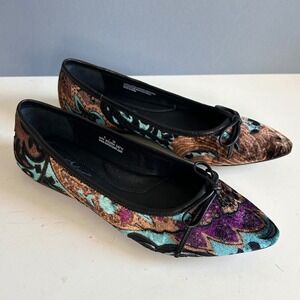 Born Crown ballet flats size 8 Burnout velvet Paisley Purple whimsical fairy